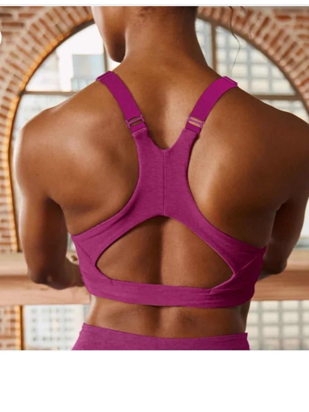 Beyond Yoga Magenta Spacedye On Center Sports Bra - Picture 3 of 7